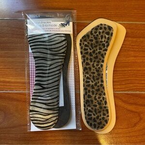 Set of 2 pairs, Women's Shoe Insoles - Leopard and Black